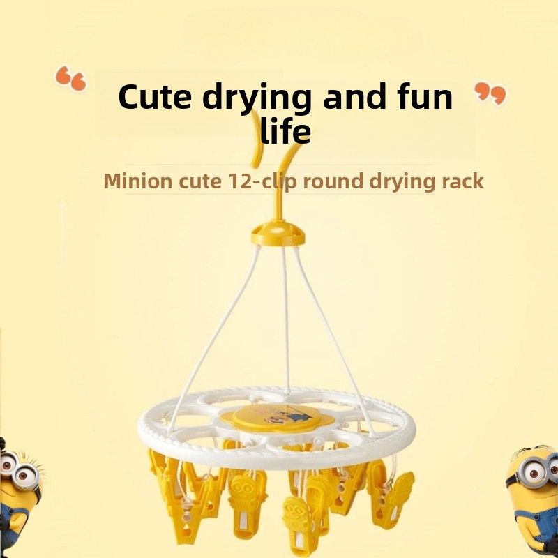 Anime Merchandise Sales - Cintres ronds mignons Minions, pinces à