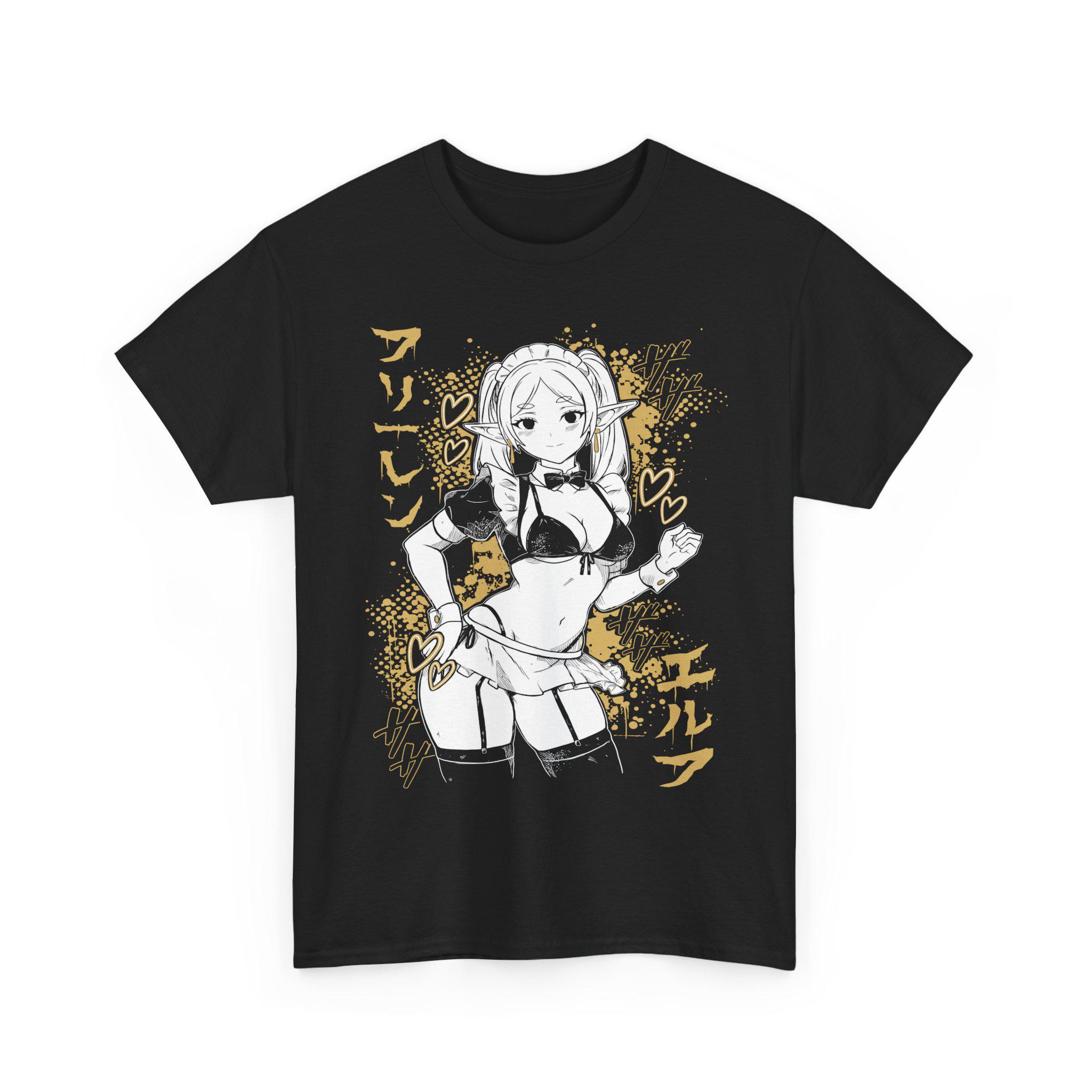 T-shirt noir surdimensionné en - Frieren Anime Merchandise avis et prix